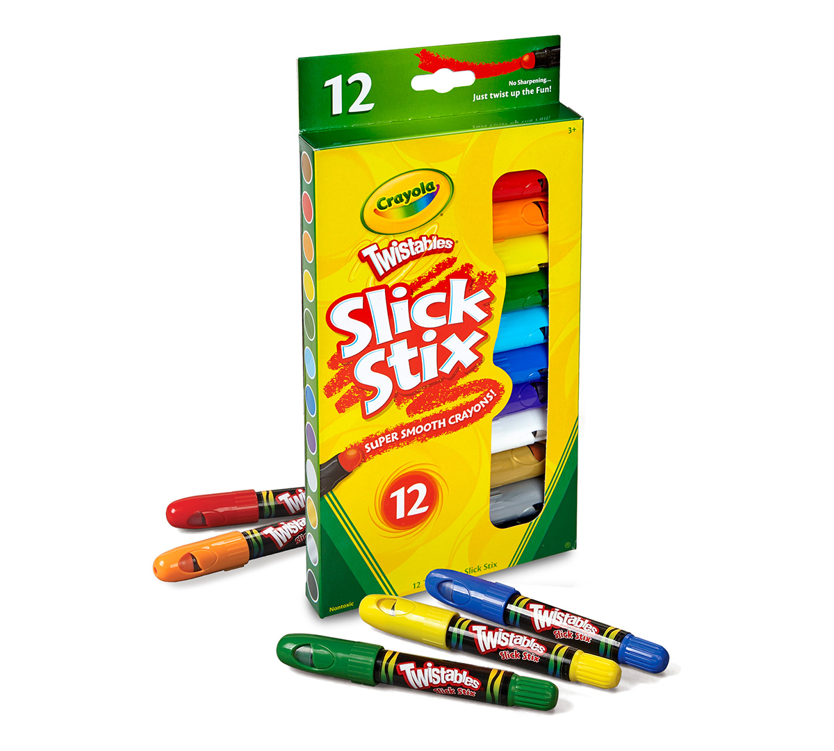 Crayola クレヨラ Twistables Slick Stix Super-Smooth Crayons 12 ツイスタブル なめらかクレヨン  12色 529512 【売れ筋】
