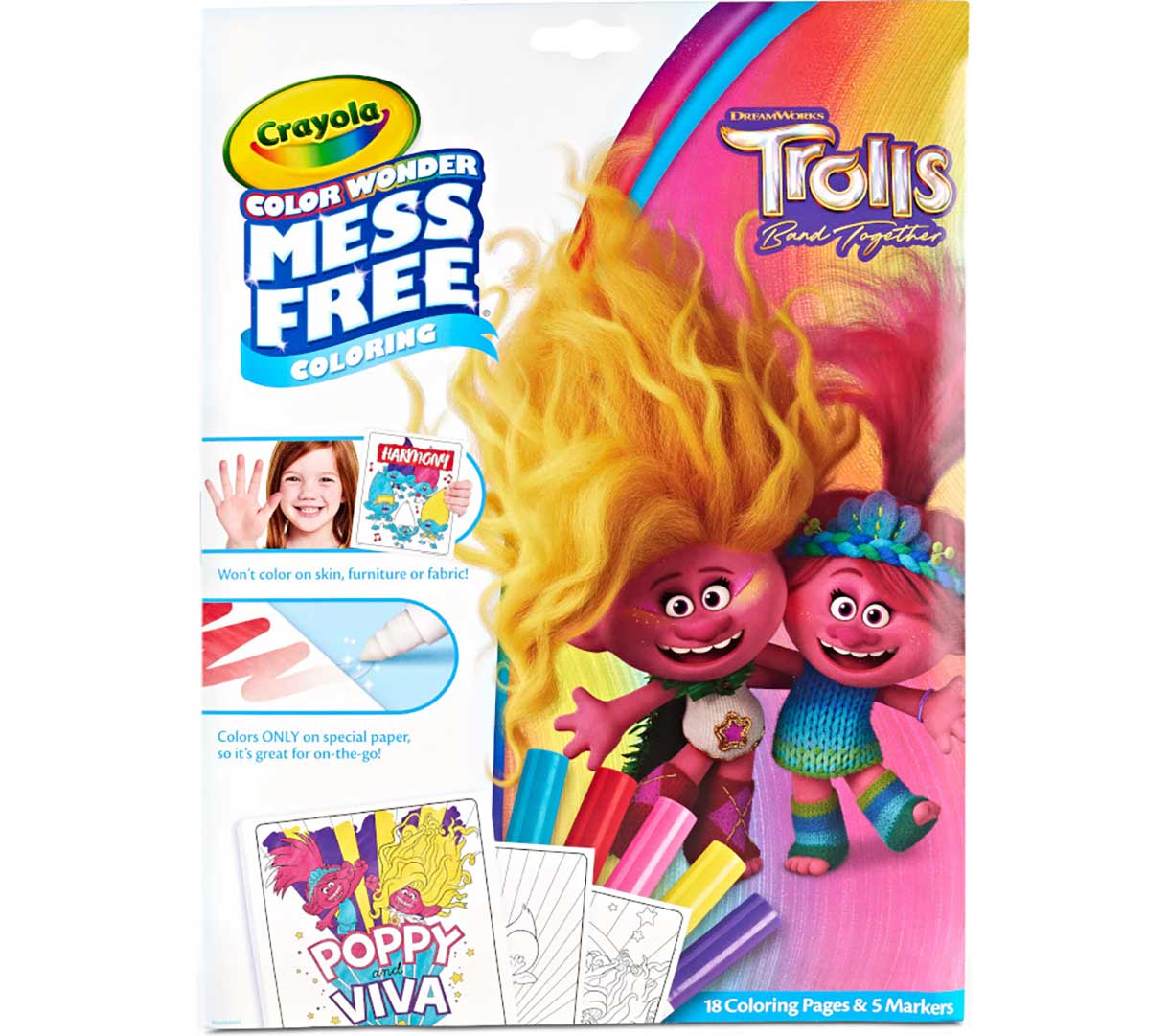 Color Wonder Trolls Coloring Pages & Markers | Crayola