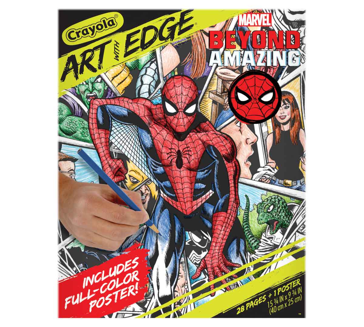 Spiderman Art With Edge, Adult Coloring Book Crayola