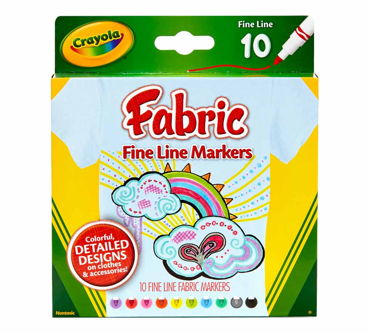 Crayola Original Marker Set Fine Tip Assorted Classic Colors Set of 10