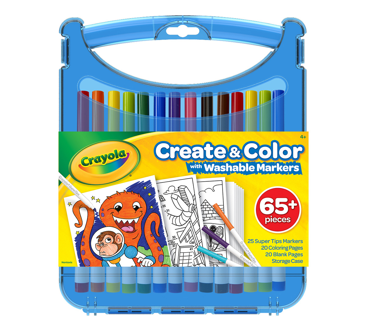 Download Crayola Create & Color Super Tips Marker Kit, 25 Super Tips Markers, 40 Drawing and Activity ...