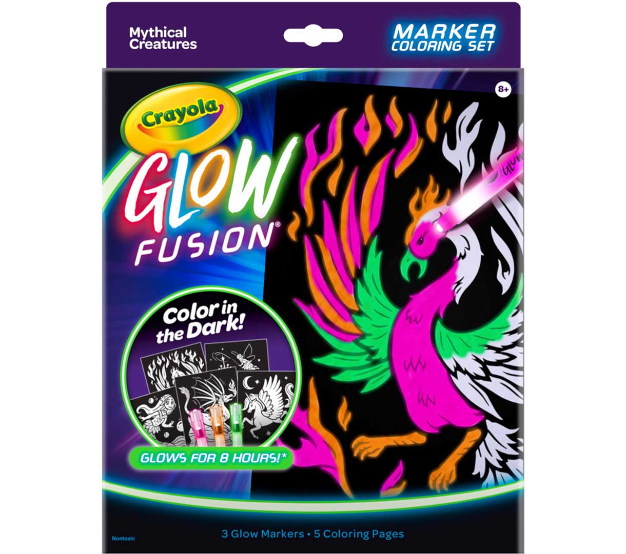 Crayola Glow in the Dark Coloring Set Mythical Creatures Crayola