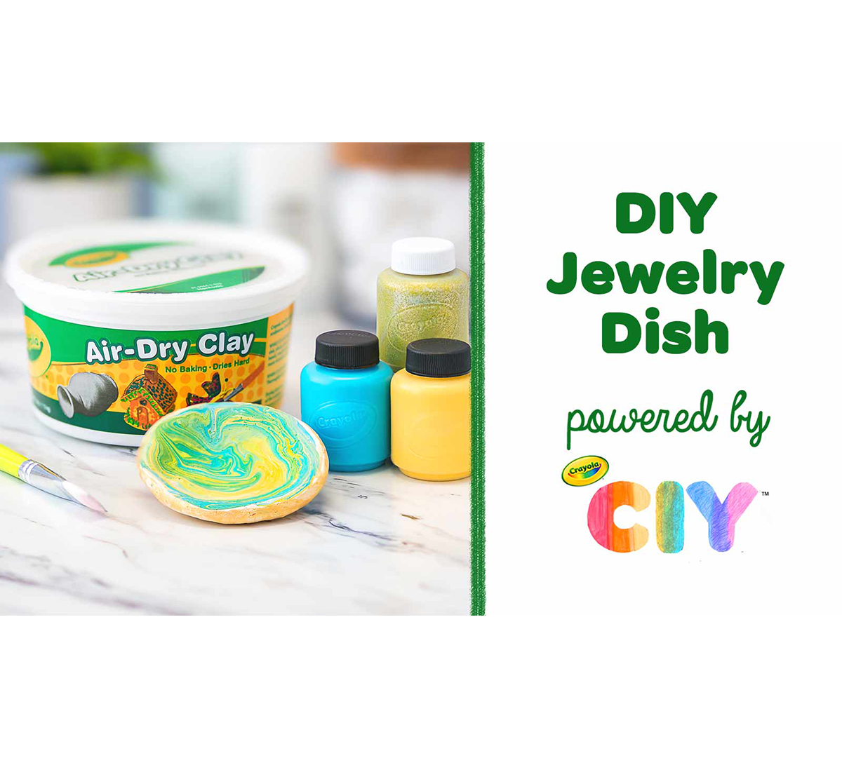 DIY Marbleized Jewelry Dish Craft Kit Components