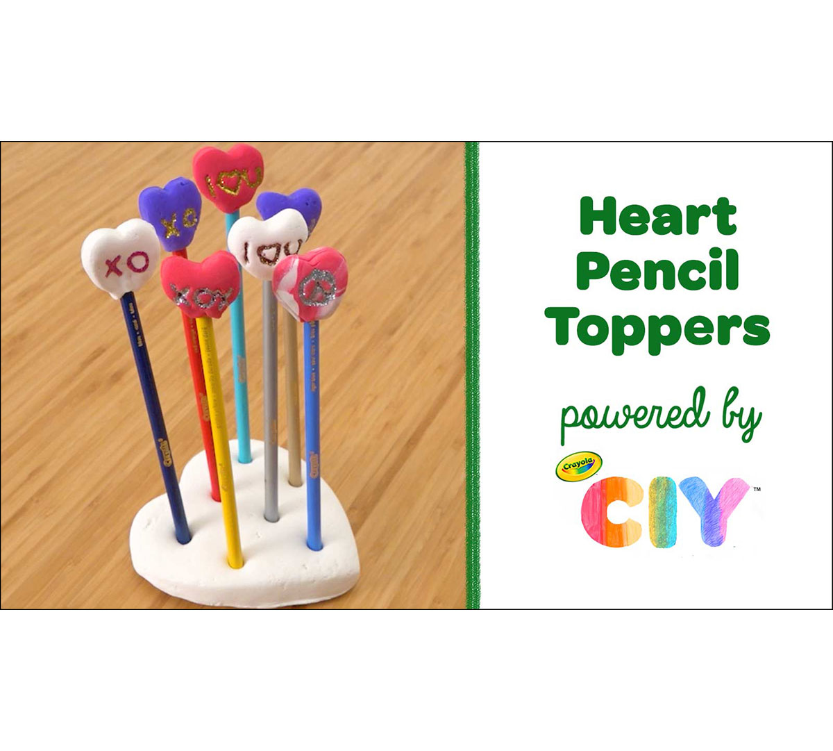 Valentine's Day Craft Kit for Heart Pencil Toppers supplies