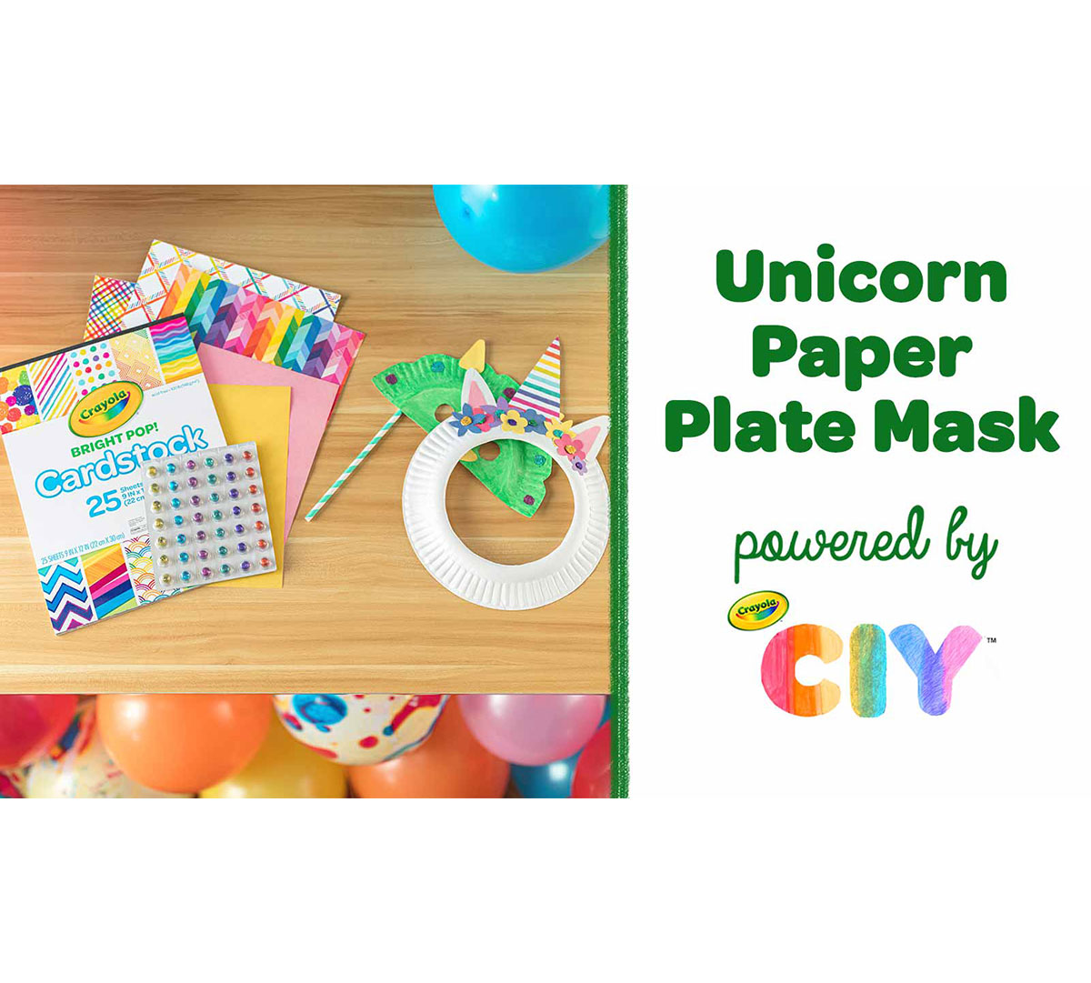 Unicorn Paper Plate Mask Craft Kit