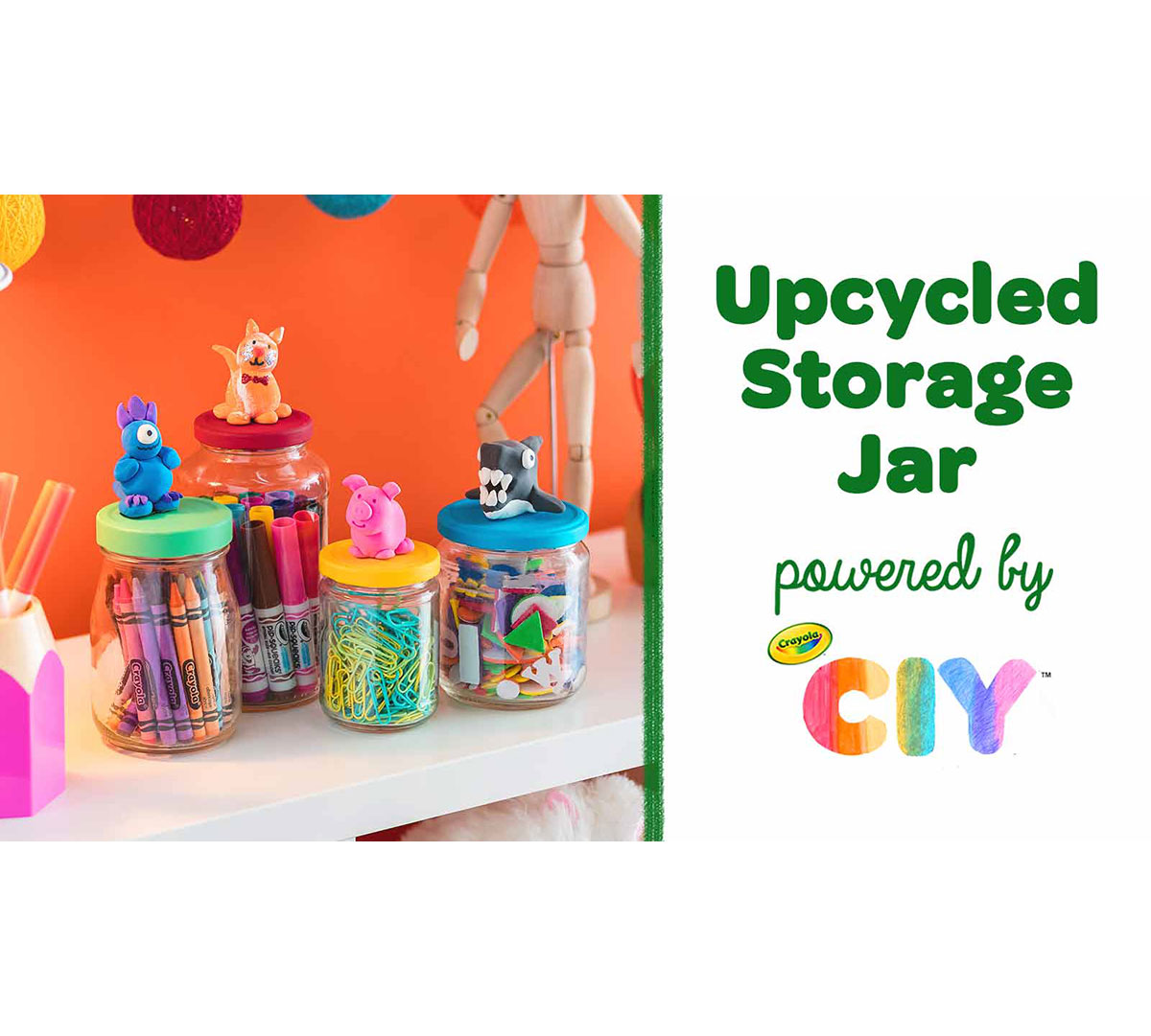 DIY Upcycled Jar Storage Craft Kit Components
